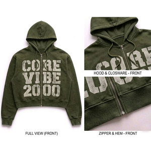 Oversized Winter Zip Up Hoodie Mens Digital Print Plus Size Thick Fabric <b>Drop</b> Shoulder Boxy Fit Premium Process Impex - Product Image 3