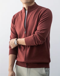 <b>Men's</b> <b>Zip</b> Up Turtleneck Sweater Knitted <b>Full</b> <b>Zip</b> <b>Cardigan</b> Long Sleeve Solid Color for Autumn Winter - Product Image 1