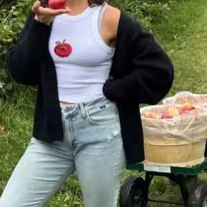 Débardeur court d'été en coton côtelé blanc à col ras du cou, sans manches, avec broderie de perles et patch de palmier tropical rose, à prix bas - Product Image 6