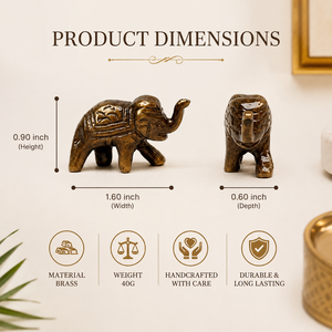 SHUBHAM Solid Brass <b>Elephant</b> Figurine Pair Handcrafted Mini <b>Elephant</b> Statues Decorative Home & Office <b>Decor</b> - Product Image 6