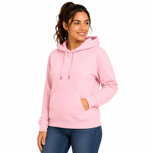 Sudadera con Capucha de Invierno Ecológica Personalizada de Alta Calidad para Mujer, Color Sólido, Bolsillo Canguro Clásico, Sudadera de Algodón Cómoda - Product Image 4