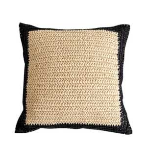 Boho Vintage Black <b>Square</b> Raffia Cushion Cover With Fringes Boho <b>Pillow</b> Cover For Outdoor & Indoor Decor At Cheap Price - Product Image 6