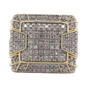 Anillo Hip Hop de Plata de Ley 925 con Moissanita y Baño de Rodio, Joyería Iced Statement con Engaste de Garras para Hombre o Mujer Unisex - Product Image 1