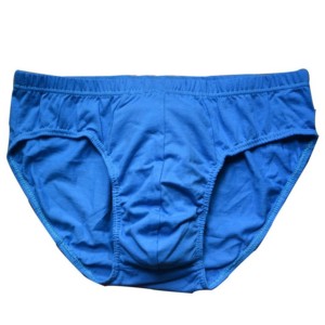 Customizable <b>Men</b> Mid-Rise Solid Blue Boxer Briefs 100% Cotton Knitted Breathable Seamless Eco-Friendly Everyday Wear - Product Image 1