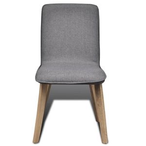 2 sillas de comedor de tela gris oscuro y madera maciza de roble - Product Image 3