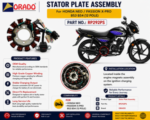 Placa de bobina de estator de 12 polos para Honda Activa Neo Passion X Pro BS3 BS4, conjunto de piezas de repuesto para motocicletas de calidad de exportación, India. - Product Image 5