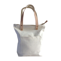 Bolsa de Fin de Semana Extra Grande de Lona de Algodón Ecológica con Asa y Bolsillo con Cremallera, Logotipo Personalizado, Patrón Promocional, Regalo
