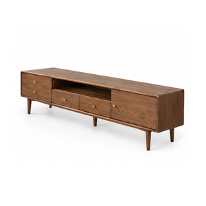 Meuble de rangement moderne en bois massif, meuble TV, meuble de salon, console de style mid-century, décoration intérieure, rangement en bois - Product Image 3