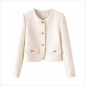 Blazer Corto Transpirable de Invierno para Mujer, Cuello Redondo, Estilo Francés, Lavado, con Cinturón, Elástico y Grueso - Product Image 3