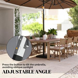 Sombrilla de Jardín con Energía Solar, Sombrilla para Café al Aire Libre, Duradera y Resistente a la Intemperie - Product Image 3