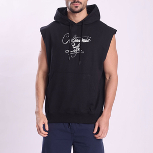 Service OEM en gros, dernières tendances, sweats à capuche sans manches pour hommes, fabriqués au Pakistan, sweats à capuche sans manches pour la gym - Product Image 5