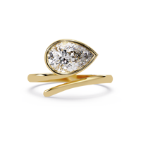 Bague classique en diamant de laboratoire taille poire pour femme, sertie clos, 1,00 carat, certifiée IGI, pour fiançailles, mariage, anniversaire, cadeau
