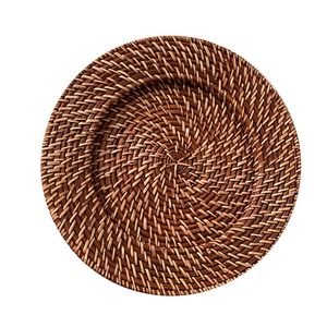 Assiettes de présentation écologiques en rotin naturel tressé à la main, sets de table ronds en osier, sous-assiettes de dîner en paille tressée, vente en gros - Product Image 5