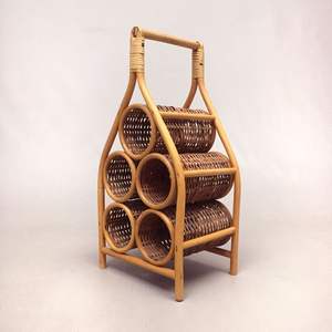 Classic Rattan Wine Rack For Wooden <b>Table</b> Decor And Safe Wine Bottle Arrangement With Handmade Rustic Appeal - Product Image 3