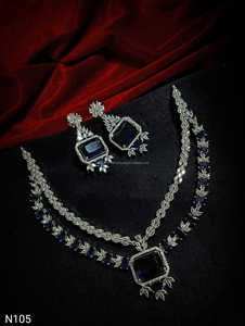 Ensemble de bijoux de mariée en diamant américain classique Collier et boucles d'oreilles en deux pièces pour mariage Style classique à la mode - Product Image 2