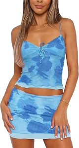 Ensemble décontracté d'été pour femme : Crop top bustier uni et short taille haute en tissu tricoté respirant polyester/coton - Product Image 4
