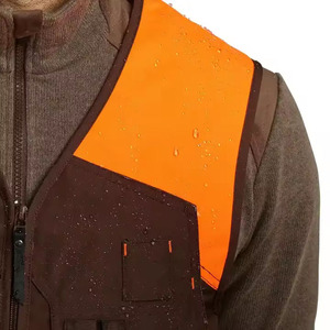 <b>Men's</b> <b>Black</b> Orange Solid Tactical <b>Vest</b> Zipper Closure Multiple Pockets Water-Resistant Casual Outer Wear Spring Style PENTO - Product Image 6