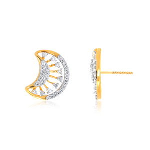 Elegant Gold and <b>Silver</b> Crescent Moon Inspired Fashion Ring with Sparkling CZ Stones and Intricate Openwork Design - Product Image 3