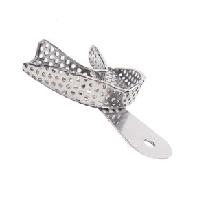 Bandejas de impresión dental de acero inoxidable, soportes manuales para dientes superiores e inferiores, recipientes para impresiones para la fabricación de prótesis dentales personalizadas - Product Image 5