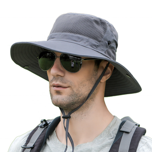 Breathable Mesh Fishing Hat Adjustable Outdoor Bucket Hat Lightweight Summer <b>Sun</b> <b>Shade</b> Hat For Hiking Camping River And Beach - Product Image 3