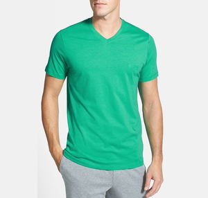 T-shirt Homme Col V Coupe Droite Haute Qualité Décontracté Streetwear Manches Courtes 100% Coton Écologique Anti-boulochage Uni - Product Image 3