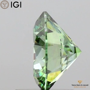 Diamant de laboratoire CVD de 4,00 carats avec certificat IGI, 10,30 mm pour bague spéciale, coupe ronde, clarté VS1, couleur vert vif fantaisie - Product Image 4