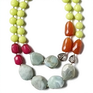 สร้อยคอเรซิ่นดีไซน์คริสตัลออร่าคุณภาพสูง สร้อยคอประดับลูกปัดเรซิ่นทำมือสุดหรู - Product Image 1