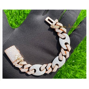 Hot Selling 925 Silver Custom Men's Fancy 14MM Premium Cuban Link VVS Moissanite Diamond Bracelet luxury gifts for men women - Product Image 5