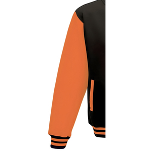 Veste universitaire en laine pour homme, col montant, hiver, en nylon et coton, logo personnalisé sur le devant, vente en gros - Product Image 3