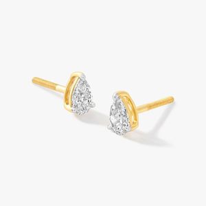 Pendientes de Diamantes de Corte Pera de 2 Quilates, Cultivados en Laboratorio, Certificados por IGI, Oro Amarillo de 9K, Color FG, Claridad VS1, Joyería Fina de Lujo para Novia - Product Image 3