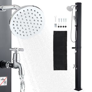 Ducha Exterior de PVC con Calentamiento Solar de 10.6 Galones, 6.7 Pies de Altura, Grifo de Pie de 6.7 Pies, Agua Fría y Caliente Ajustable - Product Image 1