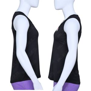 Camiseta Deportiva de Malla Negra Personalizada al por Mayor de BFW para Mujer, Camiseta Deportiva sin Mangas para Gimnasio OEM - Product Image 5