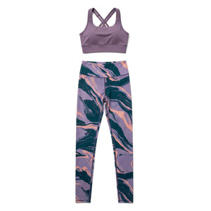 Conjunto de yoga para mujer, ropa deportiva de alto rendimiento, transpirable, traje de entrenamiento con pantalones de yoga y sujetador deportivo para mujer - Product Image 1