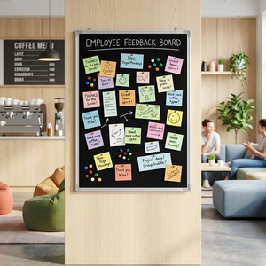 Tableau de rétroaction pour employés avec cadre en aluminium pour notes de bureau et idées d'équipe - Product Image 1