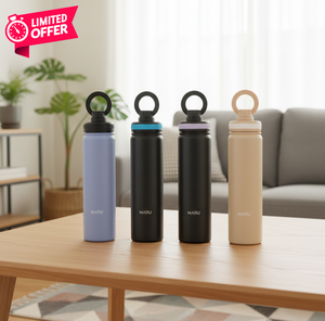 Botella Portátil de Doble Pared con Aislamiento al Vacío SUS 316 de Diseño Nórdico de 26 oz, con Asa, Tapa Antiderrames y Pajita, Aislamiento Térmico de 12 Horas - Product Image 1