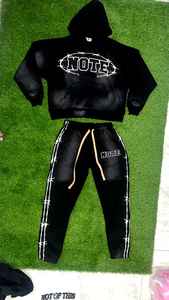 Ensemble de survêtement deux pièces en velours brodé pour femme, coupe ajustée, style streetwear, décontracté, pour l'entraînement et la détente, couleur unie - Product Image 6