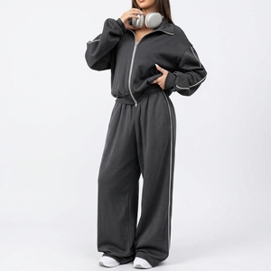 <b>Women</b> <b>Fleece</b> Tracksuit Two Piece Hoodie <b>Jogger</b> Pants Warm Winter Casual Sportswear Matching Set Custom Private Label - Product Image 6