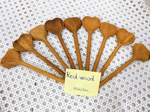 Eco Friendly Heart Shape Wooden <b>Spoon</b> Handmade Love Heart Wooden <b>Spoon</b> Natural Wooden <b>Spoon</b> Vietnam Engrave Logo Red Acacia Wood - Product Image 2