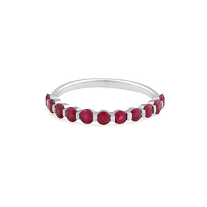 Bague Éternité Ivaan Jewels pour Femme en Argent Sterling 925 avec Rubis Naturel Rouge, Pierre Précieuse, Bande Complète, Bijoux de Mariage Tendance, Vente en Gros - Product Image 1