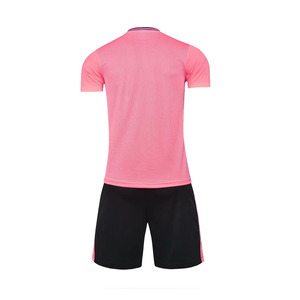 Conjunto de Camiseta de Fútbol Sublimada con Degradado Rosa, Manga Corta, Cuello en V, Absorbe la Humedad, Ajuste Atlético, Uniforme de Verano Unisex para Adultos - Product Image 3