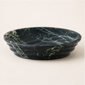 Frutero de Mármol Natural Verde Oscuro de Lujo, Tazón Redondo con Diseño Acanalado, Centro de Mesa Artesanal para Decoración de Mesa en Hoteles y Hogares - Product Image 3