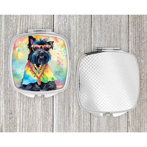 Scottish Terrier Hippie Dawg Compact Pliant Miroir De Maquillage De Poche Portable Décoratif Voyage Cadeau pour Femmes et Filles - Product Image 4