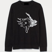 Pull tricoté vintage gris à col rond pour homme, automne, anti-plis, respirant, logo personnalisable sur le devant