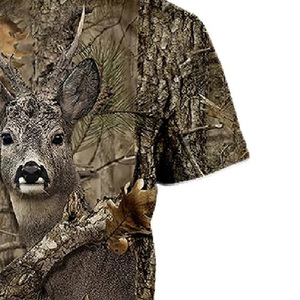 เสื้อลายพรางสำหรับผู้ชาย แขนสั้น ลายสัตว์ ระบายอากาศได้ดี ผลิตจากโพลีเอสเตอร์ เหมาะสำหรับกิจกรรมกลางแจ้ง สไตล์ฤดูใบไม้ร่วง - Product Image 3