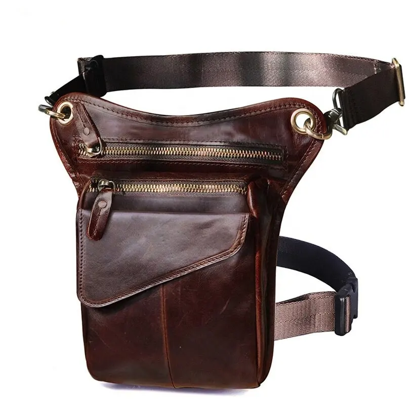 กระเป๋าคาดเอวสำหรับผู้ชายแฟชั่นกีฬาแพ็คเข็มขัดกระเป๋าสตางค์เอวสะโพกกระเป๋าหนังแท้ LKU-0680