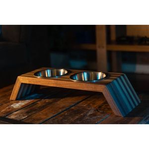 Gamelle pour chien en bois éco-responsable avec support surélevé, gamelle surélevée pour animaux de compagnie pour le confort et le style - Product Image 2
