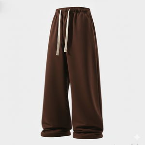 Pantalon de survêtement athlétique en molleton haute performance, couleur personnalisée, style hip-hop ample avec logo brodé - Product Image 1