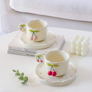 <b>Cute</b> and stylish ceramic <b>mug</b> with saucer crafted for coffee lovers who enjoy a touch of charm in every sip - Product Image 4