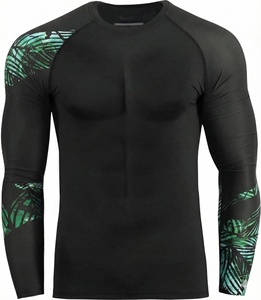 เสื้อรัดกล้ามเนื้อแขนยาวสำหรับผู้ชาย สำหรับกีฬา BJJ MMA ช่วยระบายเหงื่อ เหมาะสำหรับการฝึกซ้อม สไตล์อเมริกาและยุโรป - Product Image 2