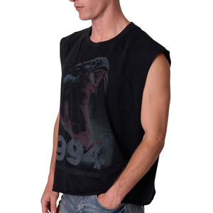 Camiseta sin mangas con cuello redondo para hombre, ajuste holgado, estilo vintage, con gráfico frontal y trasero, ropa urbana, venta al por mayor, OEM personalizado, 100% algodón jersey - Product Image 3